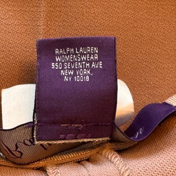 Ralph Lauren Purple Label Wool Crepe Stretch Flat Front Pants Pink Women's 8 - Picture 11 of 13